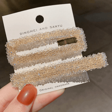 Shiny Rhinestone Rectangular Clip - Nav's Hair