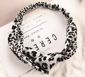 Cross Knot Leopard Print Turban Headband