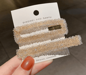 Shiny Rhinestone Rectangular Clip - Nav's Hair