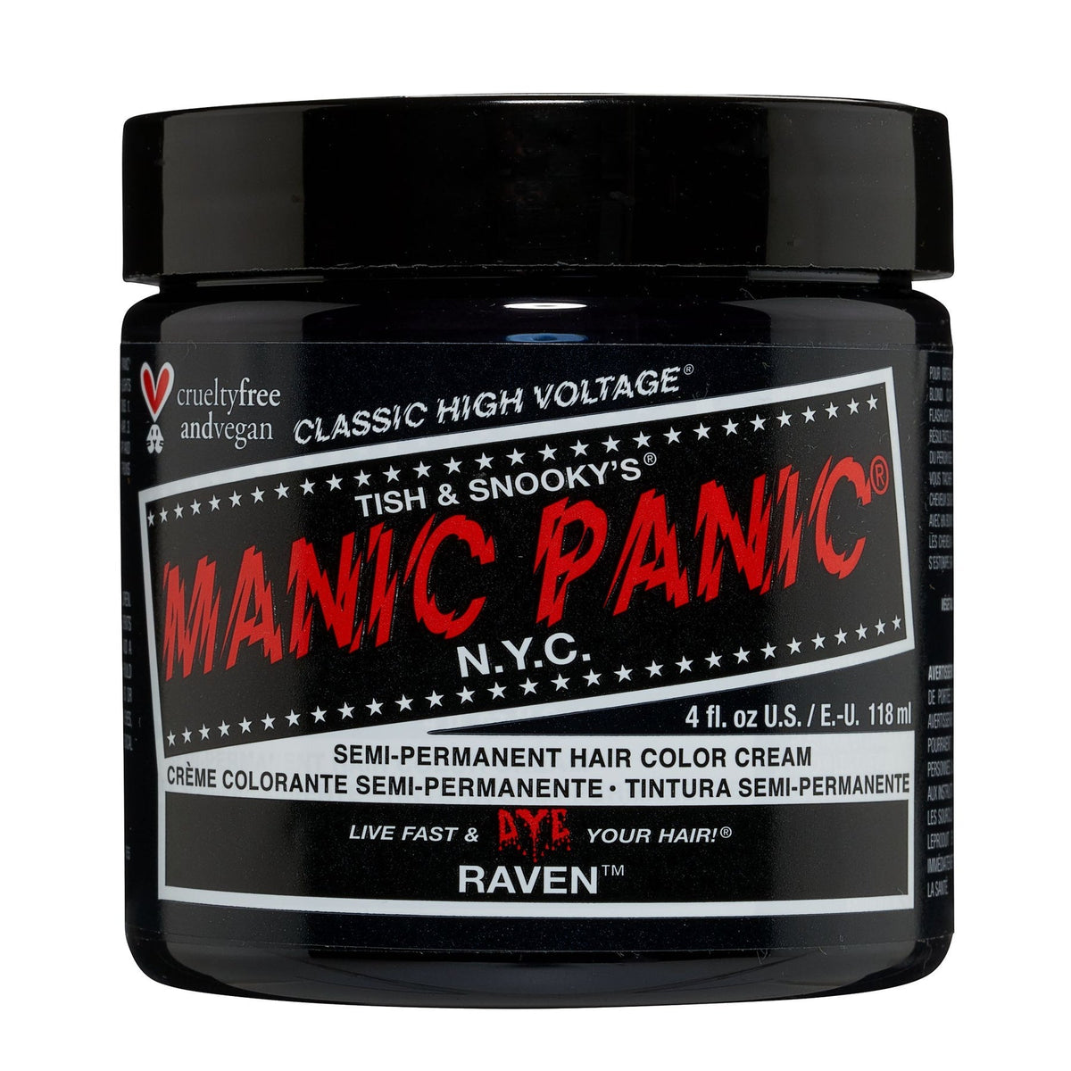 Manic Panic Raven 118ml High Voltage® Classic Cream Formula Hair Color ...