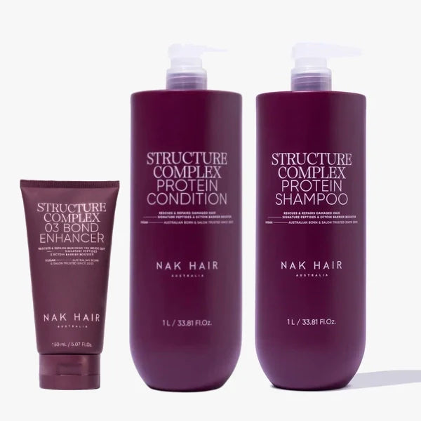 NAK Structure Complex Protein Shampoo & Conditioner 1L TRIO - Nav's Hair