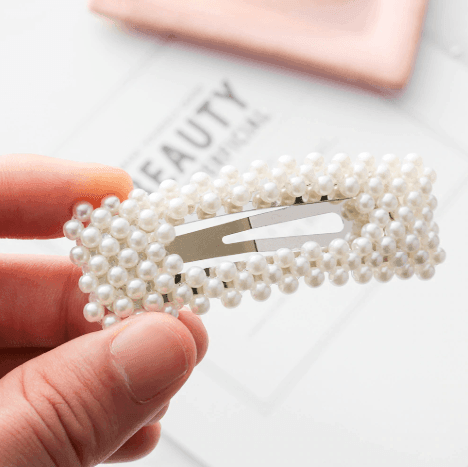 Rectangle Fasion Pearl Hair Clip - Nav's Hair