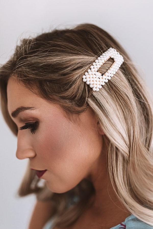 Rectangle Fasion Pearl Hair Clip - Nav's Hair