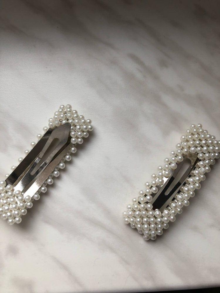 Rectangle Fasion Pearl Hair Clip - Nav's Hair