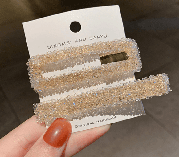 Shiny Rhinestone Rectangular Clip - Nav's Hair